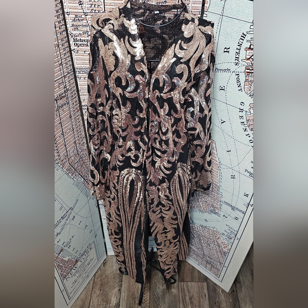 Elegant Black and Gold Tunic